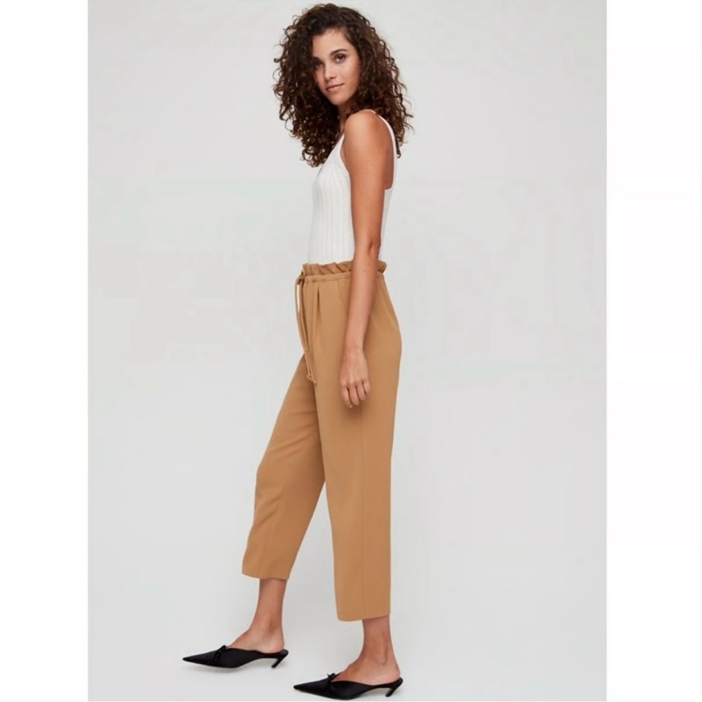 Wilfred Tan High-Waisted Pants